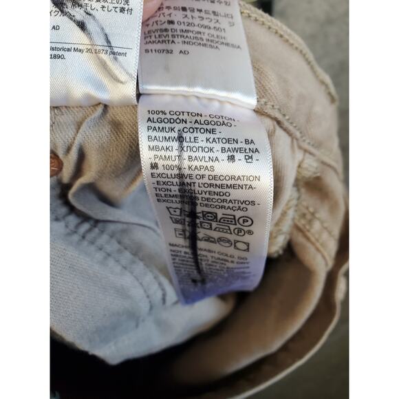 Men's Levi's 501 Size W30/L32 Button Fly Khaki Jeans - Picture 4 of 6